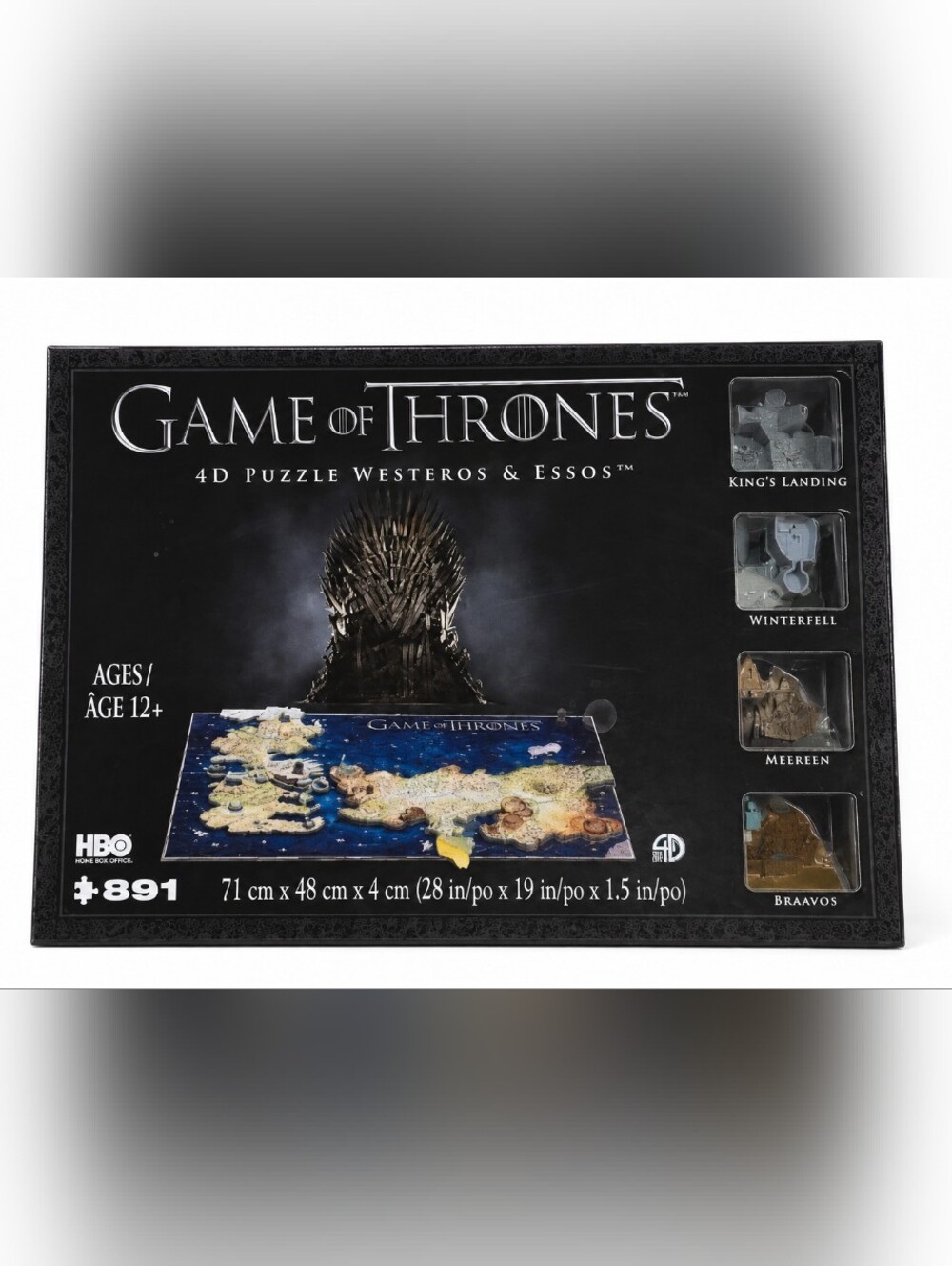 Game of Thrones 4D Puzzle Westeros & Essos Map HBO Cityscape Complete Sealed